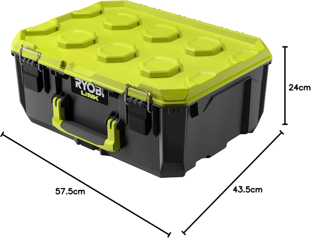 RYOBI LINK Aufbewahrungsbox RSL102 Werkzeugbox M (bis zu 36 kg Tragfähigkeit, Wasserdicht nach IP65)