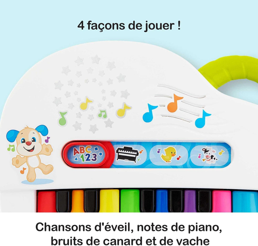 Fisher-Price Babys erstes Keyboard - tragbares Spielzeugklavier mit 4 Spielmöglichkeiten, Liedern, L