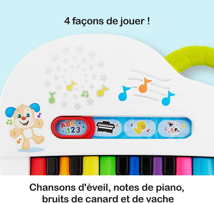 Fisher-Price Babys erstes Keyboard - tragbares Spielzeugklavier mit 4 Spielmöglichkeiten, Liedern, L