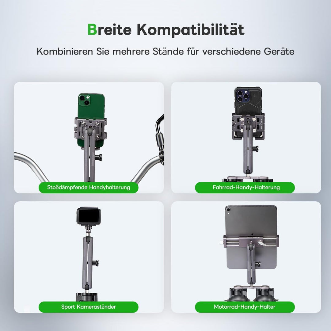 FANAUE Doppelbuchsenarm Kompatibel mit RAM Mounts 1" Ball und Motorrad Fahrrad Telefonhalter, passt