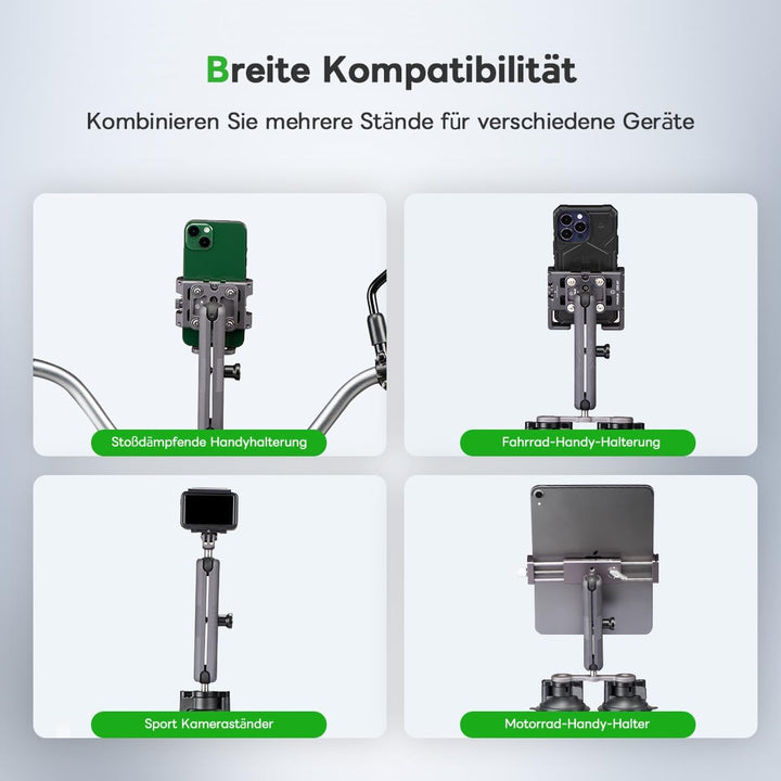 FANAUE Doppelbuchsenarm Kompatibel mit RAM Mounts 1" Ball und Motorrad Fahrrad Telefonhalter, passt