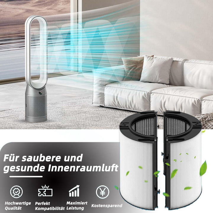 2-in-1 Luftreiniger HEPA Ersatzfilter Kompatibel mit Dyson TP06 TP7A TP09 TP10 HP07 TP07 HP09 HP10 P