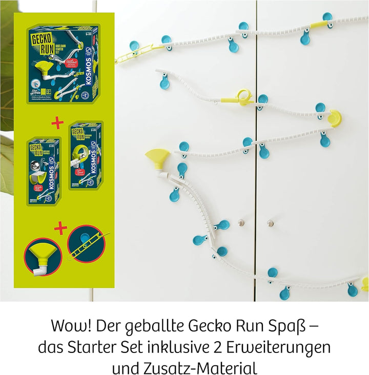 KOSMOS Gecko Run Bundle Big Box & Erweiterung Wheels Erweiterbare Kugelbahn für Kinder, Vertikale Ku