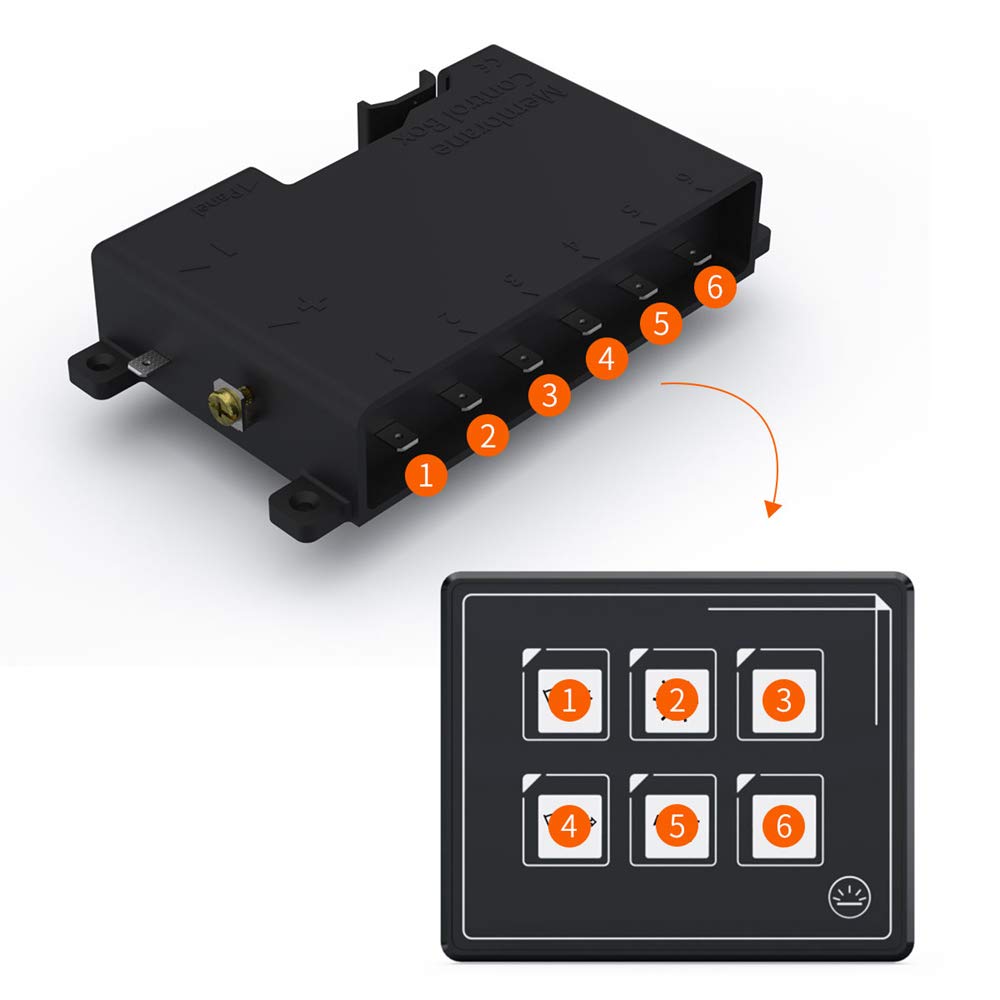 6P KFZ Schalter Panel 12V 24V Hintergrundbeleuchtung Schaltpanel für Boot Wohnmobil Wohnwagen LKW Wa
