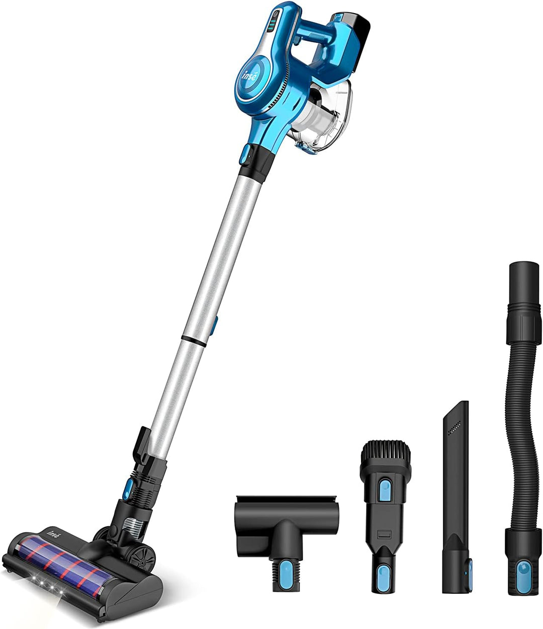 INSE Akku Staubsauger 25KPa Kabelloser Staubsauger Starke Saugleistung bis zu 45 Min Laufzeit, 1,2L