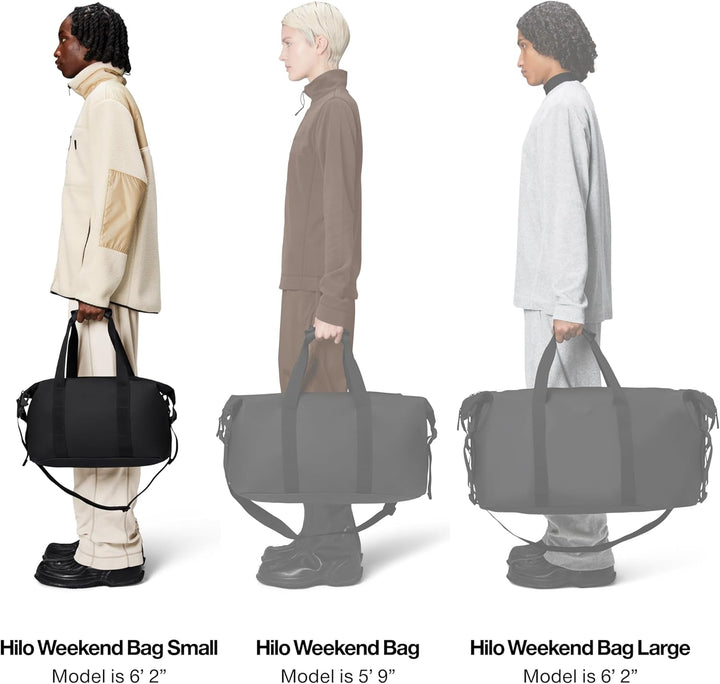 RAINS Hilo Weekend Bag Small - wasserdichte Reisetasche Schwarz, Schwarz