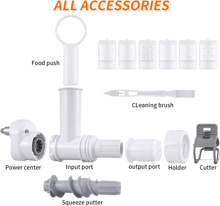 Pasta-Maker-Aufsatz für KitchenAid Standmixer, 6 verschiedene Formen von Nudelauslass, langlebige Pa
