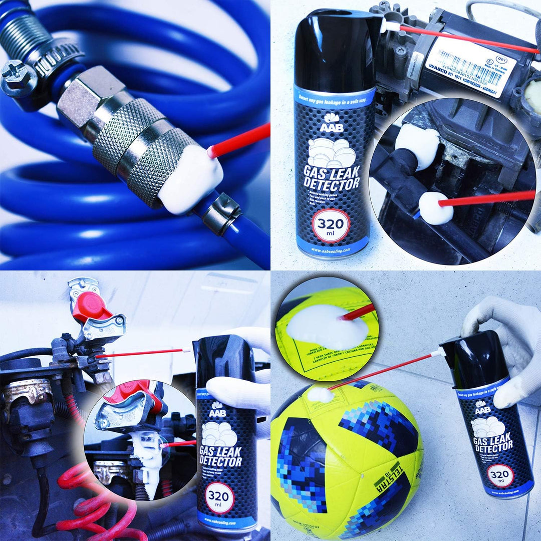 AABCOOLING Gas Leak Detector 320ml - Klimaanlage Auto, Gasleckspray, Klima Leckstopp, Lecksuche Spra