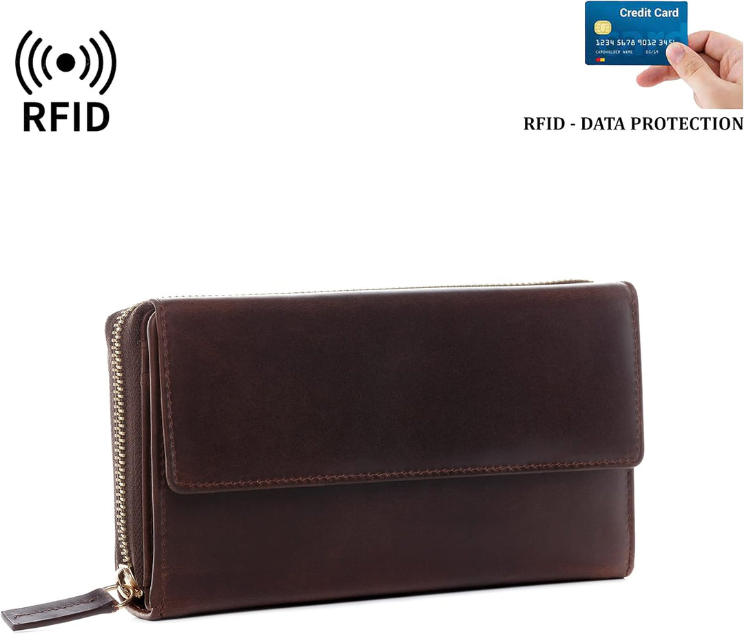 BACCINI Geldbörse Damen mit vielen Fächern LIA aus Premium Leder I Portemonnaie gross für Damen I Ge