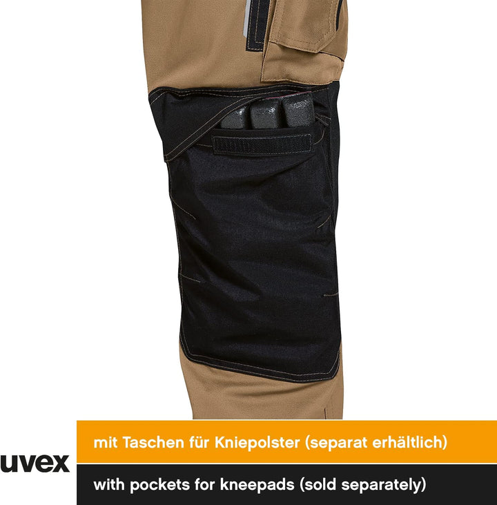 uvex Tune-up Herren-Arbeitshose lang - Männer-Arbeitshosen mit Stretch-Bund - Bundhose mit Kniepolst