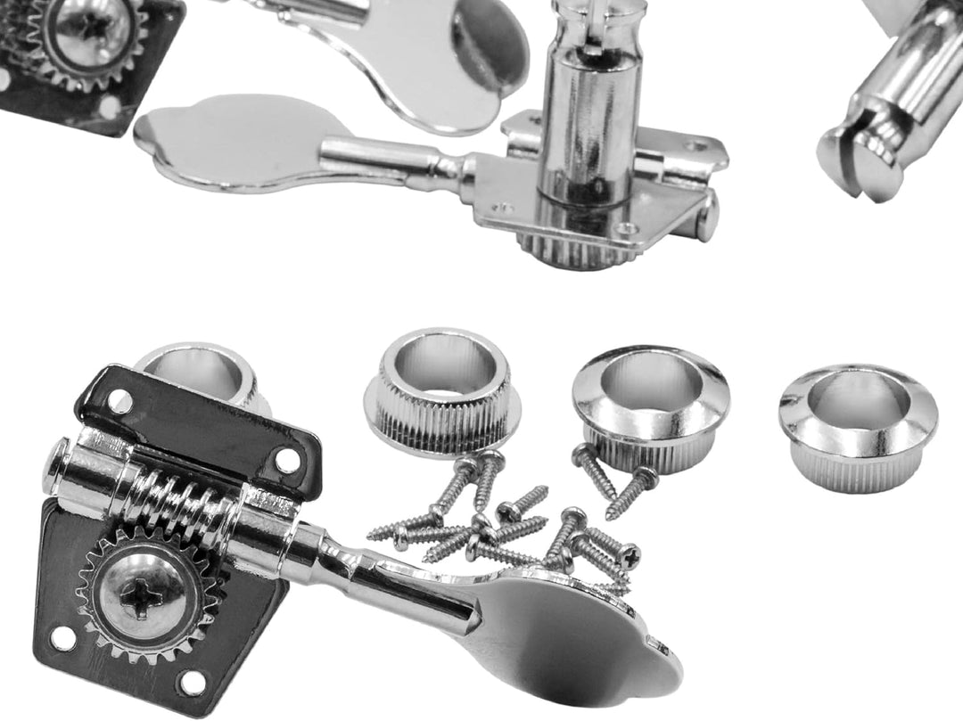 vhbw Stimmwirbel Mechaniken Pegs 4L kompatibel mit Gitarre, Bass - Gitarrenwirbel, Stimmmechanik, 18