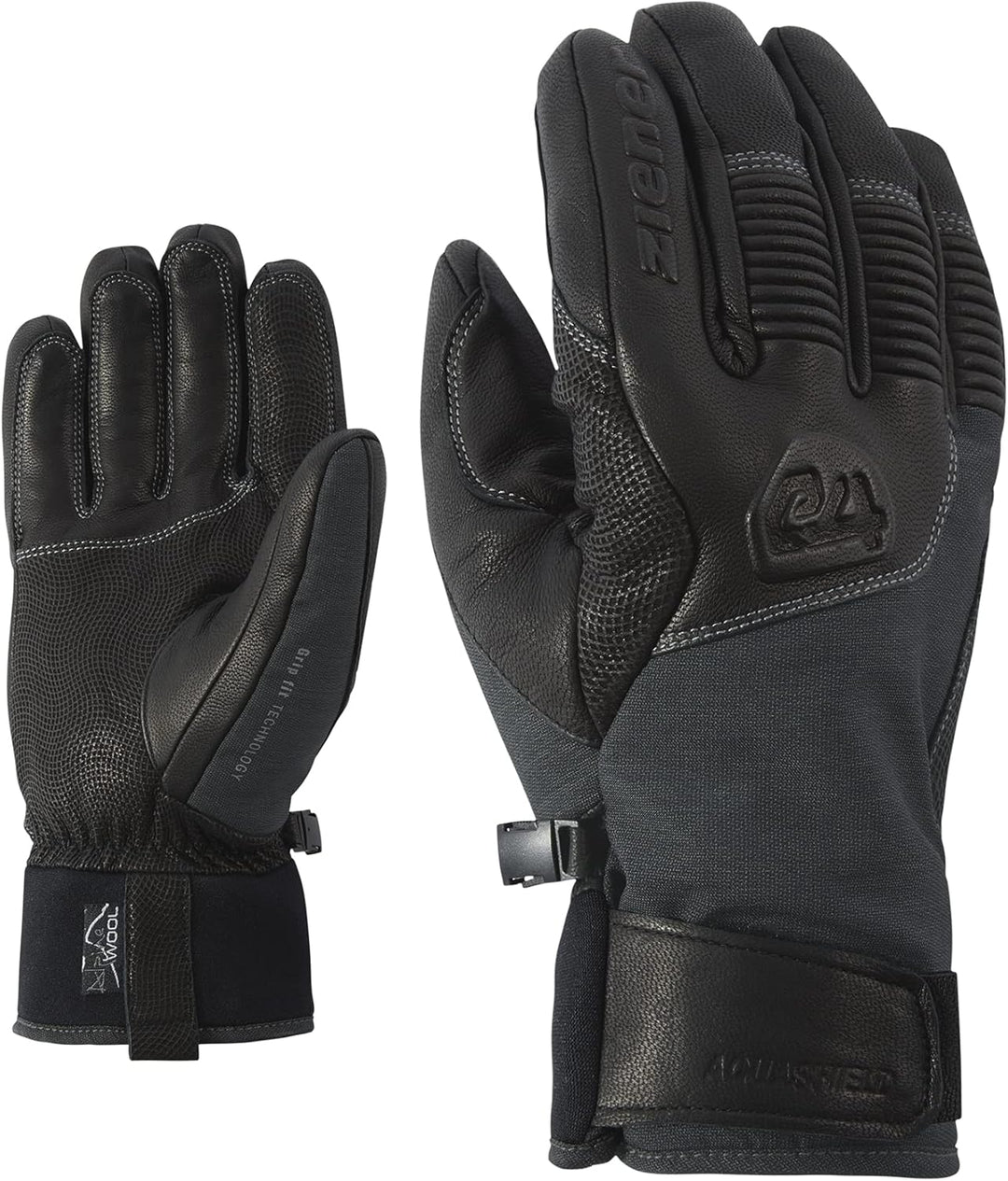 Ziener Herren Ganzenberg Ski-Handschuhe/Wintersport, wasserdicht, atmungsaktiv, Alpine Wool