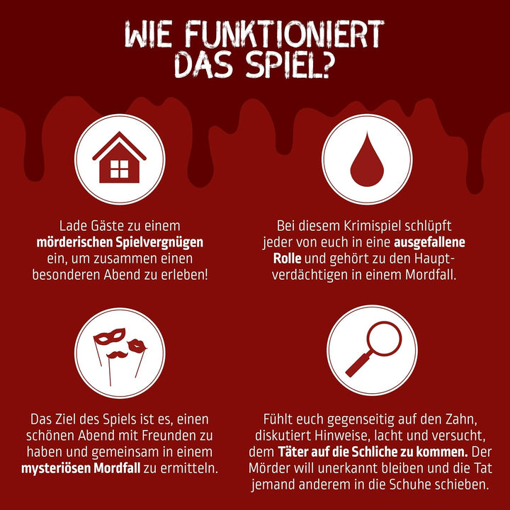 MORD bei Tisch Krimidinner für Zuhause - 4 bis 6 Personen - Der All Inclusive Fall - Das Krimi Spiel