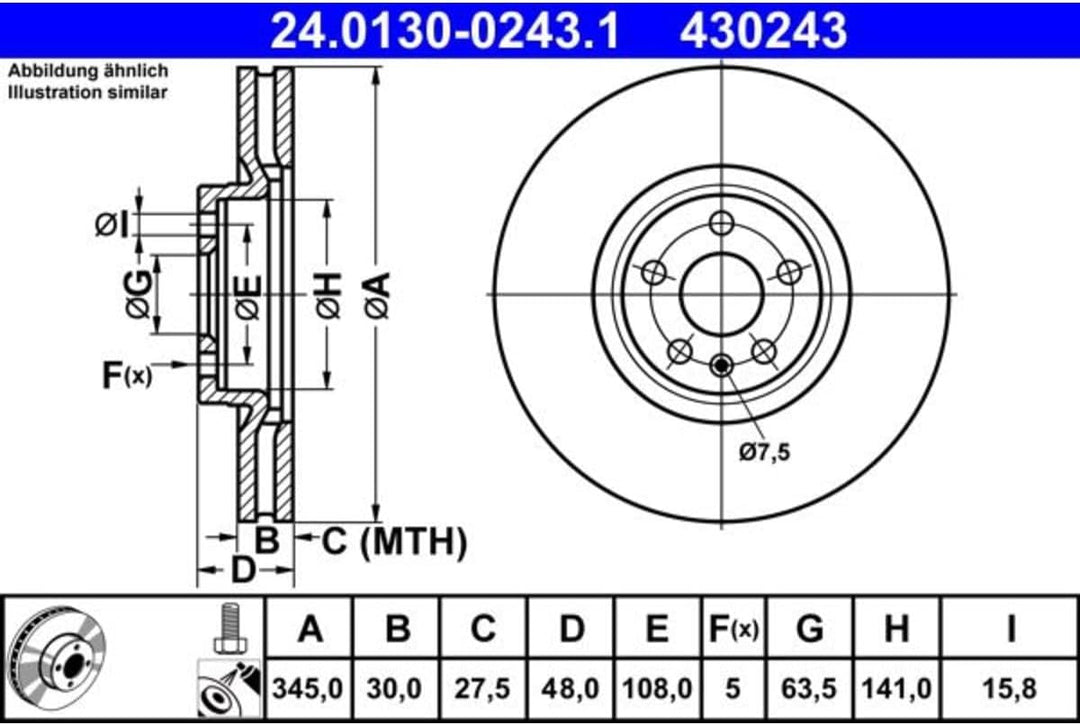 Ate 24. 0130-0243. 1 - Bremsscheibe