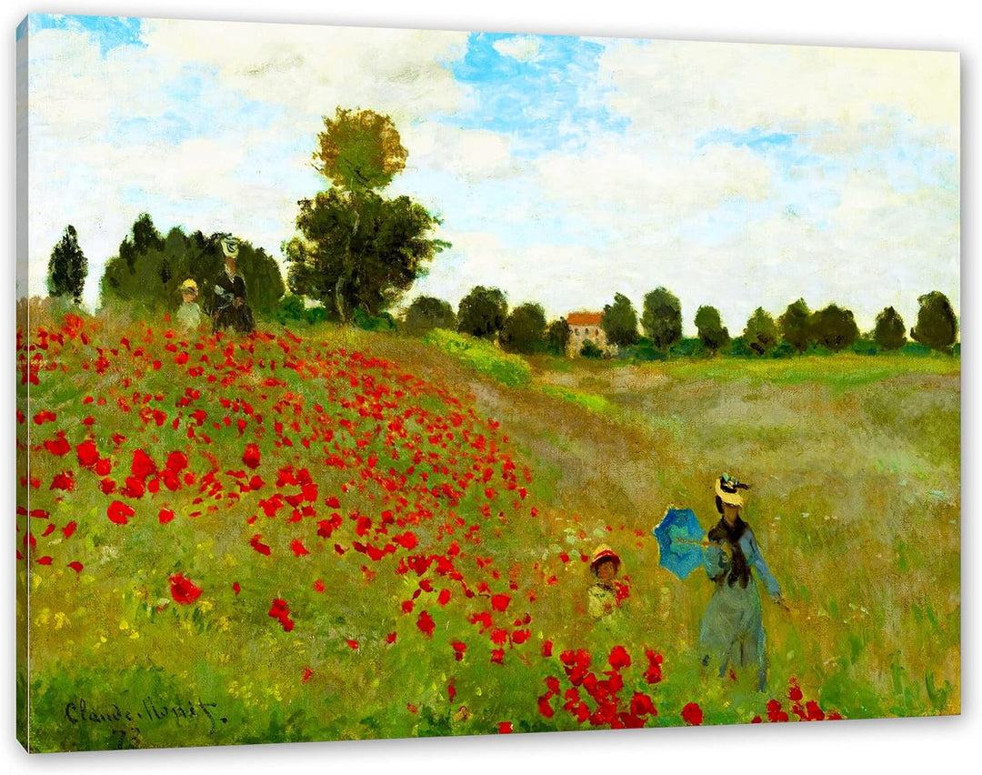 Generisch Claude Monet - Felder um Argenteuil als Leinwandbild/Grösse: 100x70 cm/Wandbild/Kunstdruck