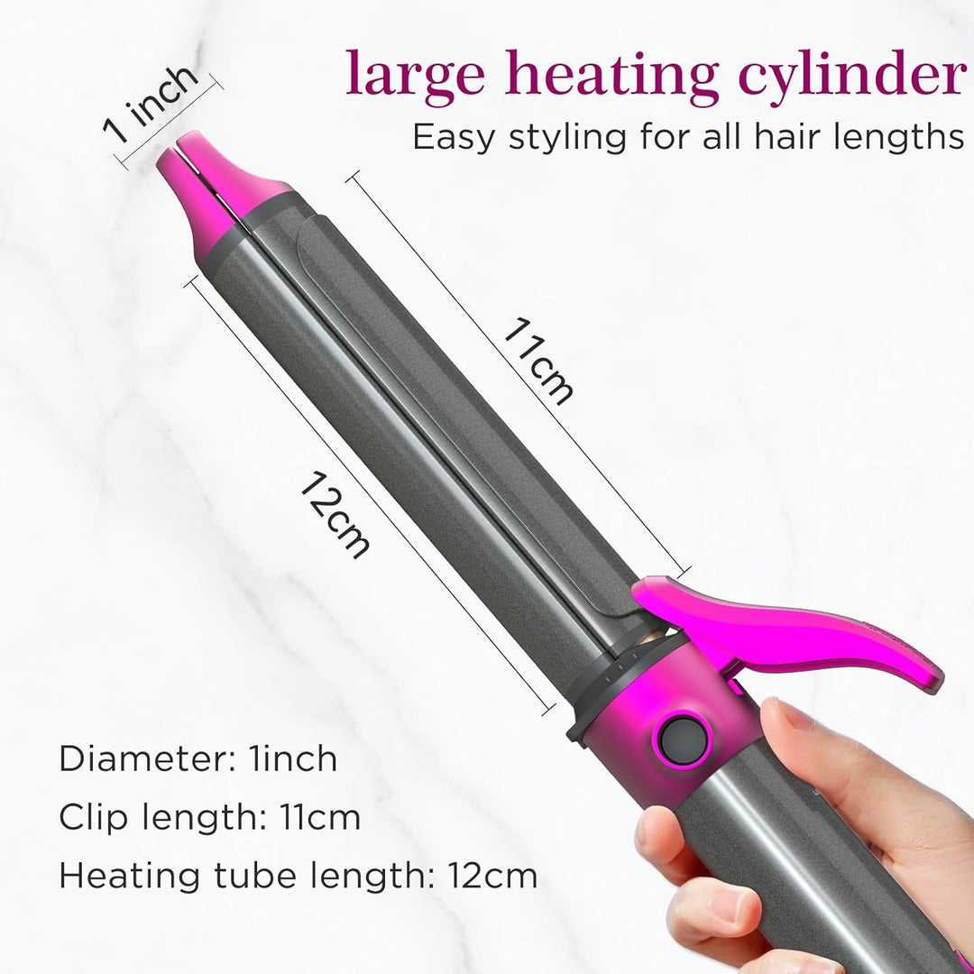 Lockenstab und Glätteisen 2 in 1, Nano-Titan-Beschichtung, Curler Iron mit LCD Display, 27 Einstellb