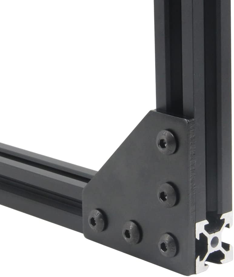 Zeberoxyz 8 STÜCKE Schwarz L Form Eckwinkel Platte mit Schrauben und T-Muttern, 5-Loch 90Grad Joint