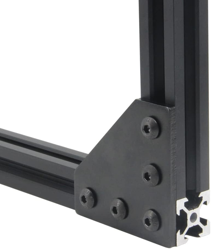 Zeberoxyz 8 STÜCKE Schwarz L Form Eckwinkel Platte mit Schrauben und T-Muttern, 5-Loch 90Grad Joint