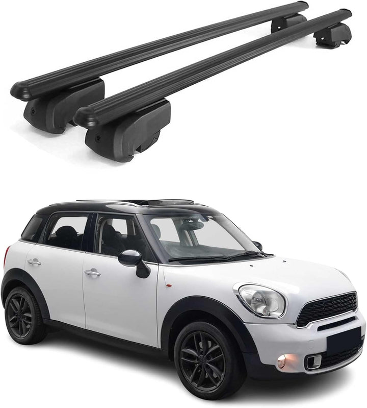 Dachträger Gepäckträger kompatibel mit Opel Mokka X 2015-2023 TÜV Aluminium Silber 2X Schwarz, Schwa