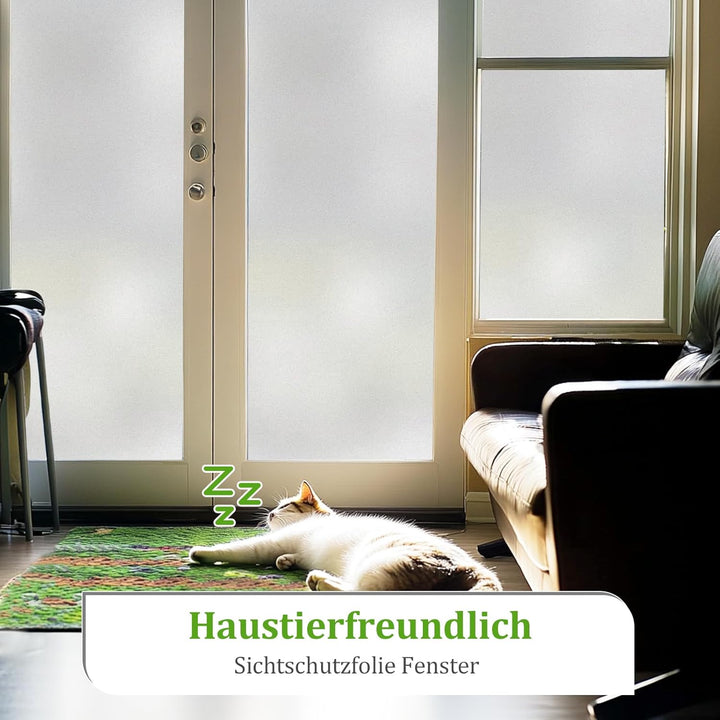 DARUITE Fensterfolie Blickdicht Selbsthaftend Milchglasfolie Sichtschutzfolie Fenster Fensterfolien