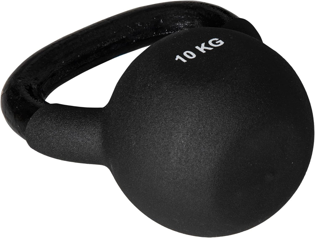 HOMCOM 10 KG Kettlebell Kugelhantel aus Gusseisen mit Neoprenbeschichtung Bodenschonende Schwunghant