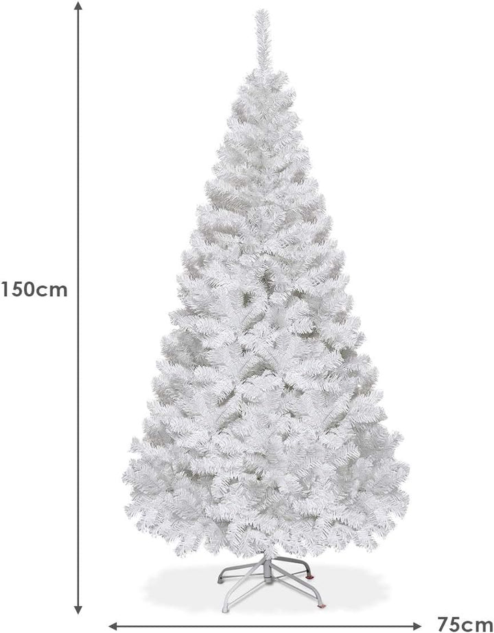 COSTWAY 150cm Künstlicher Weihnachtsbaum, Tannenbaum mit Metallständer, Christbaum PVC Nadeln, Kunst