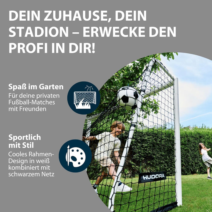 HUDORA Fussballtor Advanced 120/180/240/300 - Fussballtor für Kinder/Jugendliche & Erwachsene - Outd