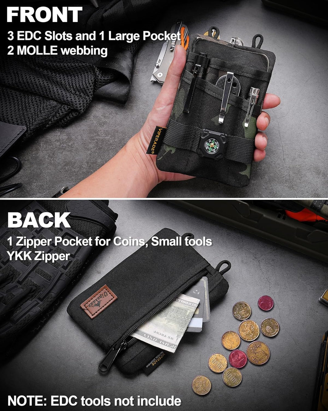 VIPERADE VE1 EDC Werkzeugtasche Organizer EDC Pouch Klein EDC Taschen Pocket Organizer EDC Nylon Mul