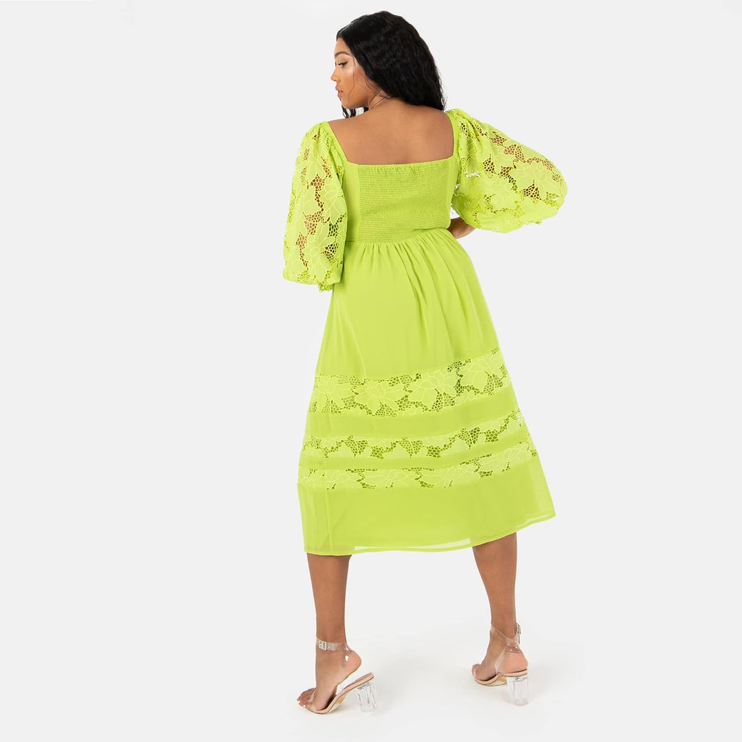 Lovedrobe Damen Casual Dress 42 Lime Green, 42 Lime Green