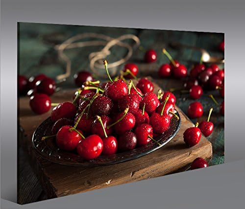 islandburner Bild Bilder auf Leinwand Kirschen Obst Küchenbild 1p XXL Poster Leinwandbild Wandbild D