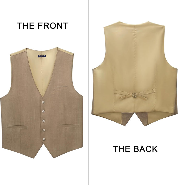 Enlision Anzugweste für Herren Formelle Einfarbige Weste Hochzeit Elegant Anzugwesten Business Weste