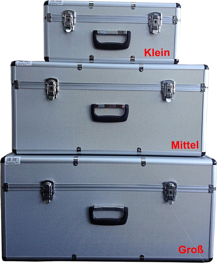 Transportkoffer mit hochwertigem Aluminiumrahmen, stossfestem ABS Korpus und hochwertigen Metallvers
