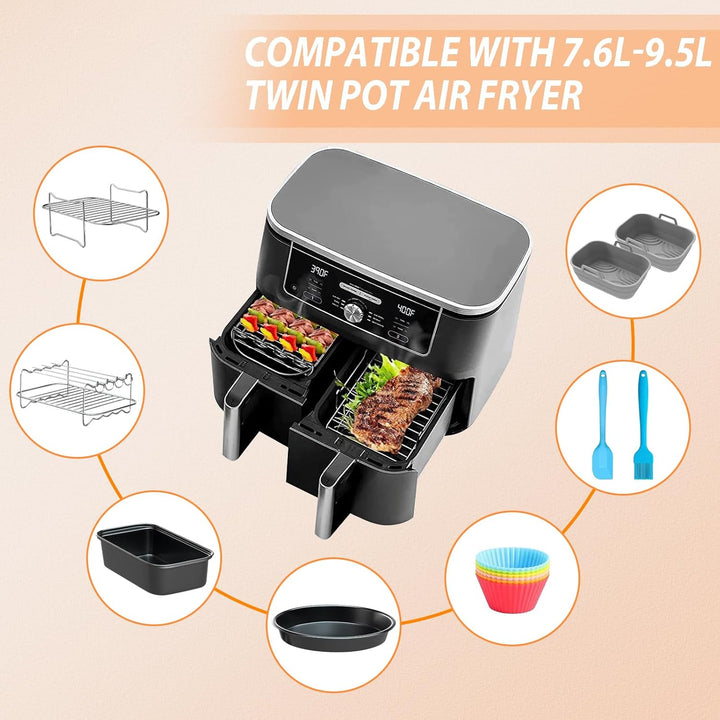 Airfryer Zubehör, Heissluftfritteusen Zubehör für Ninja AF400EU AF300EU Emerio Princess Innsky COSOR