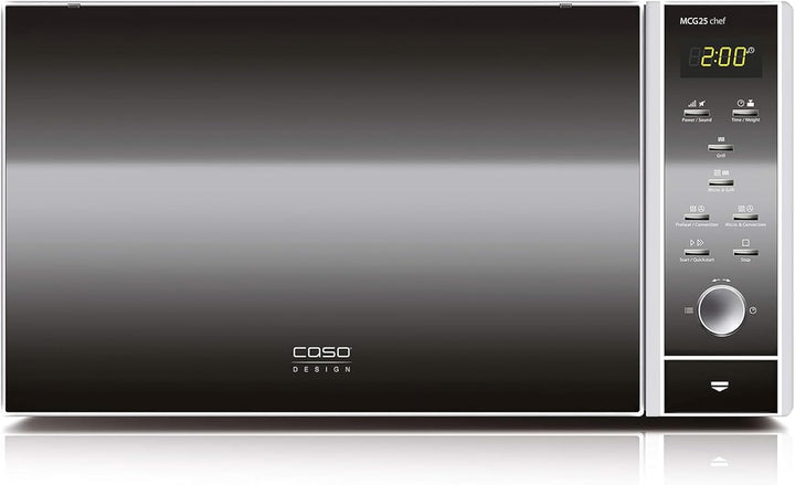 CASO | MCG25 chef 3-in-1 Mikrowelle mit Grill und Heissluft 1950W | Backofen-Funktion bis 200°C, Dre