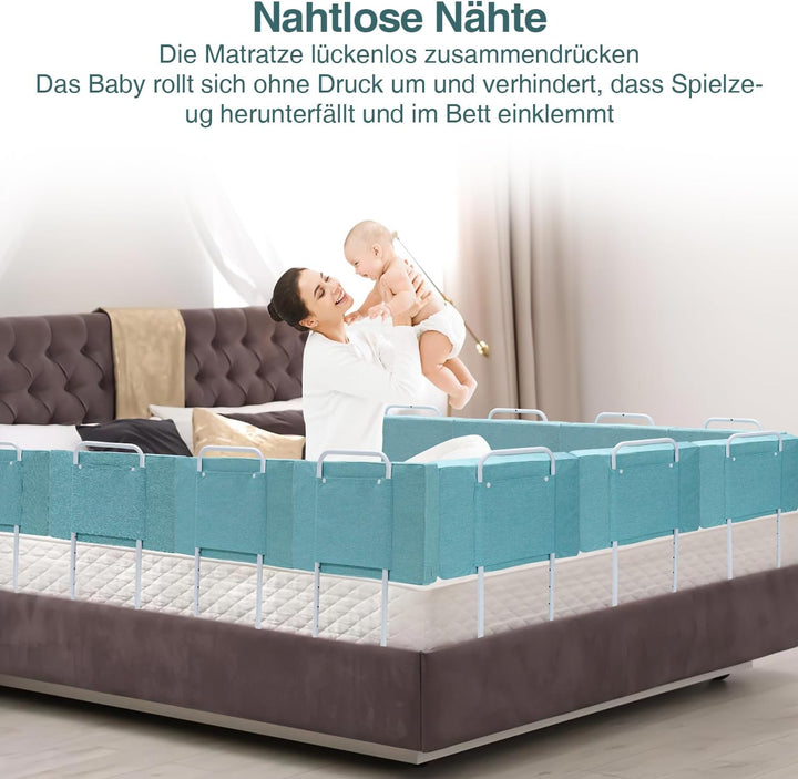 Cecaylie Bettgitter für Kinder, Bettschutzgitter, Babybettzaun, Weich Perlbaumwolle, Rausfallschutz