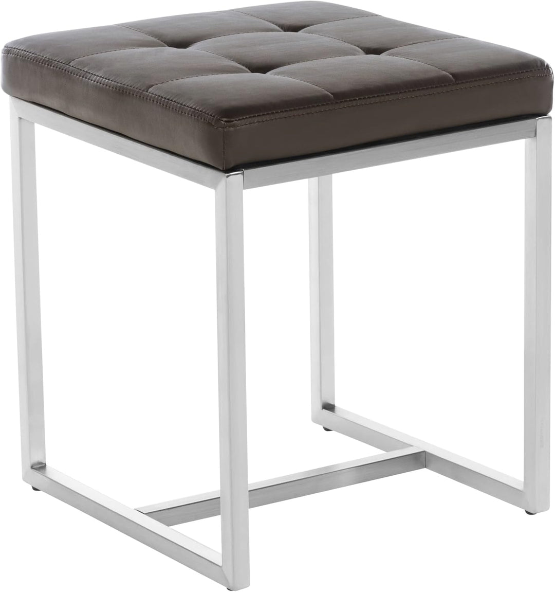 CLP Edelstahl-Sitzhocker Barci Kunstleder I Moderne Hocker Mit Hochwertiger Polsterung Und Bodenscho