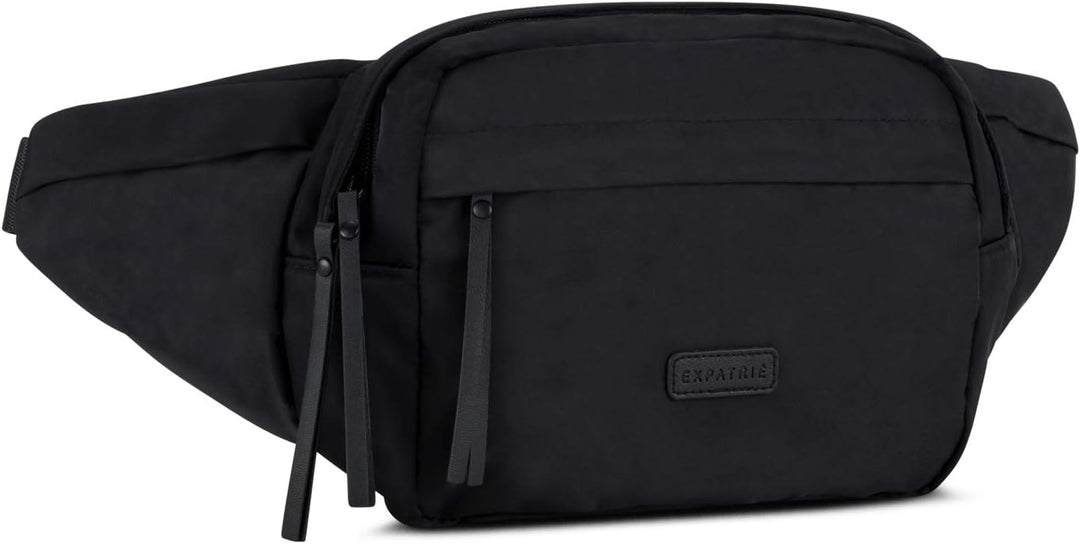 Expatrié Bauchtasche Damen Schwarz - Justine - Brusttasche für Reise, Festival & Sport - Stylische B
