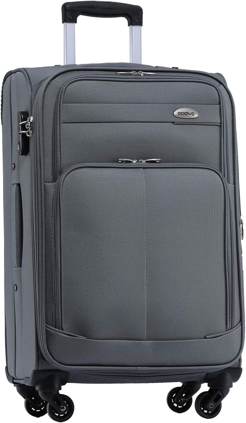 BEIBYE Kofferset Trolley Gepäckset Stoff Dehnungsfuge Koffer Reisekoffer (Grau), Grau