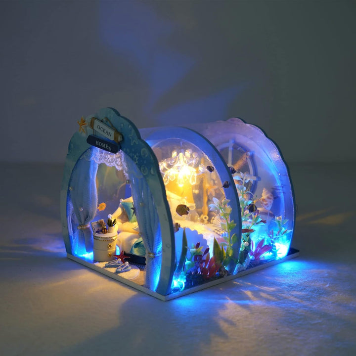 Cuteefun DIY Miniatur Puppenhaus Kit für Anfänger zu Bauen Miniatur Haus mit Möbeln und Werkzeugen S