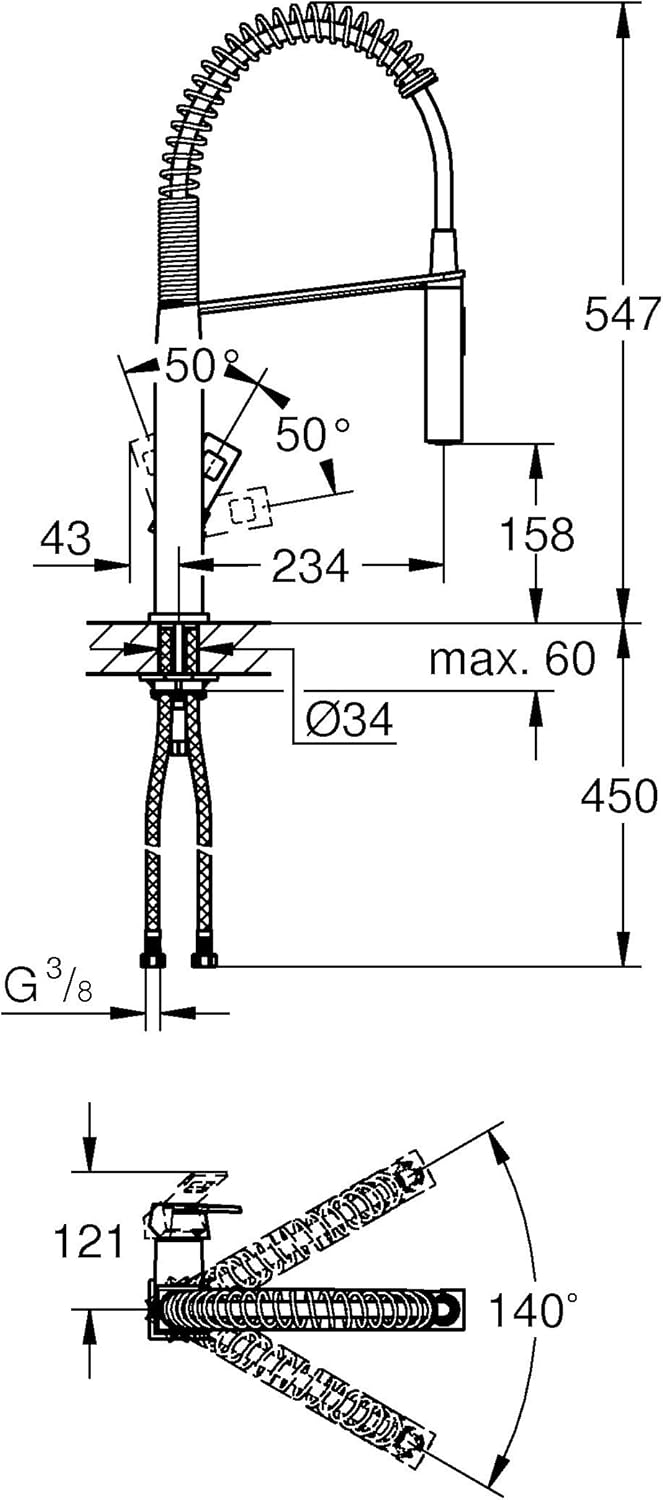 Grohe Einhand-Spültischbatterie, DN 15, 1 Stück, 31395DC0, Edelstahl