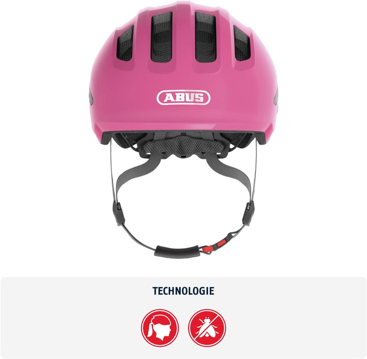 ABUS Kinderhelm Smiley 3.0 - Fahrradhelm mit tiefer Passform, kindergerechten Designs & Platz für ei