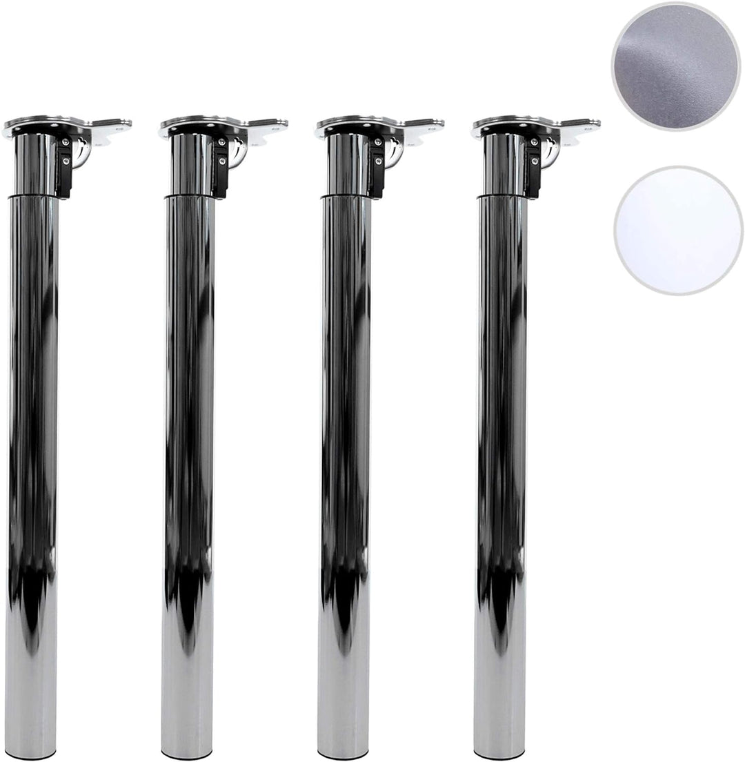 Mendler 4er-Set Tischbein HWC-H35 für Schreibtisch Tischfuss klappbar Drehmechanismus höhenverstellb