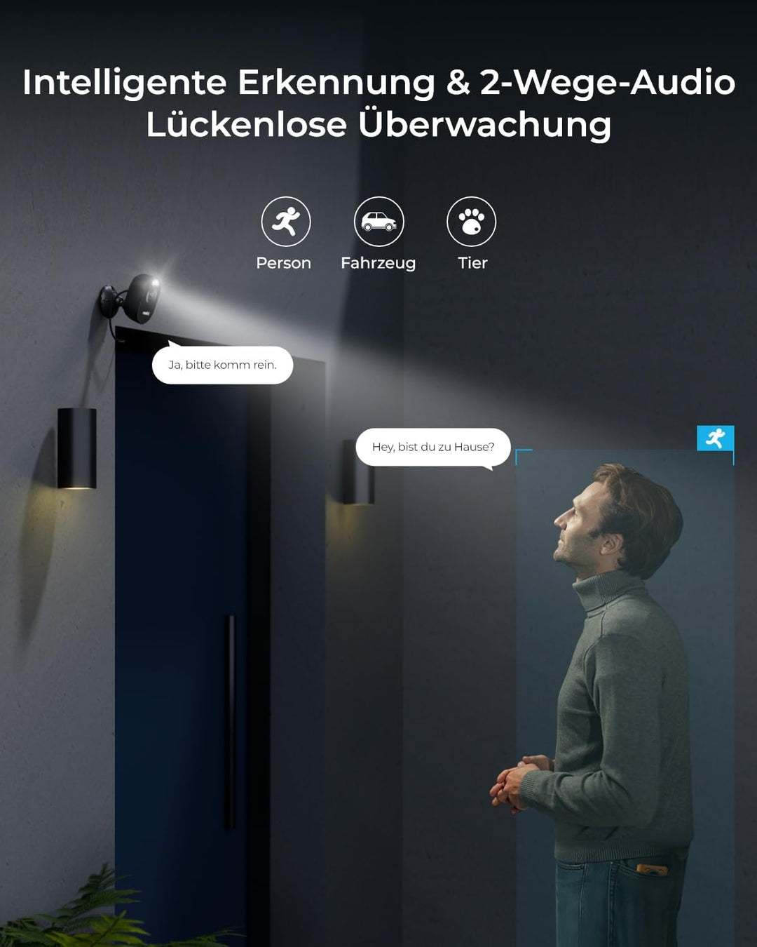 Reolink Lumus-2K 4MP Überwachungskamera Aussen mit Spotlights, 2,4/5GHz Dualband WLAN, Plug-in, smar