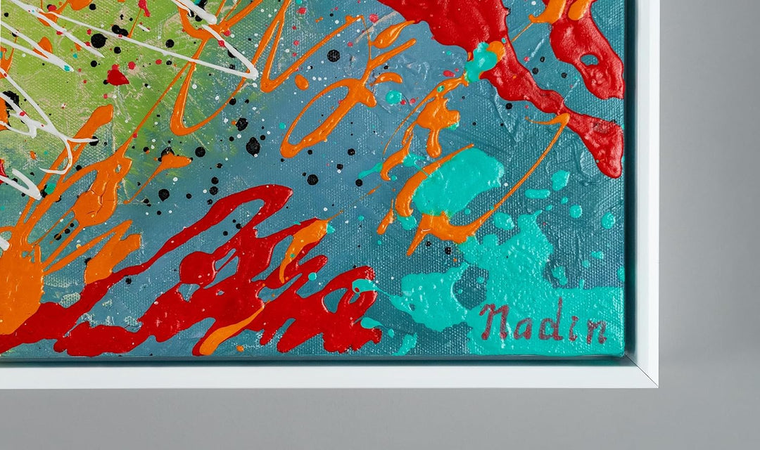 YS-Art Abstrakt Stil Acryl Gemälde auf Leinwand Heisser Sommer handgemalt Wandbilder Wohnzimmer mode