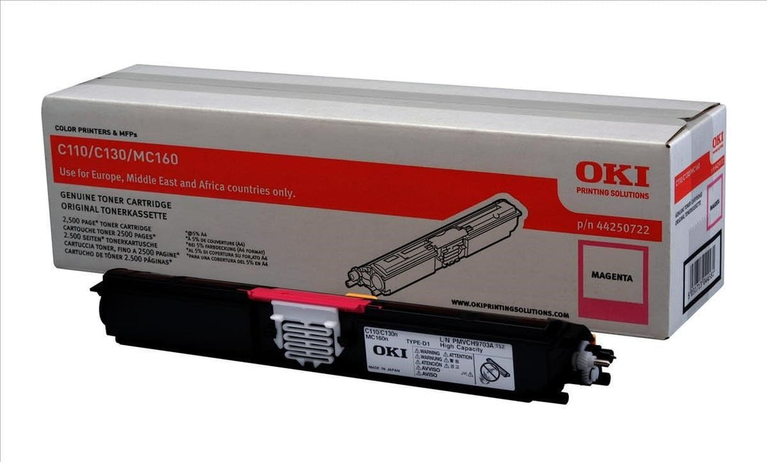 OKI 44250722 C110, C130 Tonerkartusche magenta 2.500 Seiten, Magenta