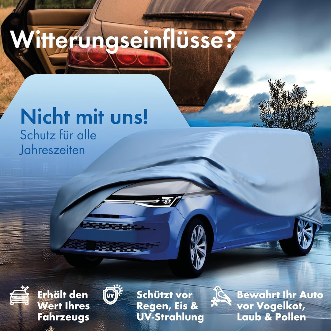 Walser Abdeckplane Auto All Weather Basic, Bus Abdeckplane wasserdicht XL Silber, 100% wetterfeste T