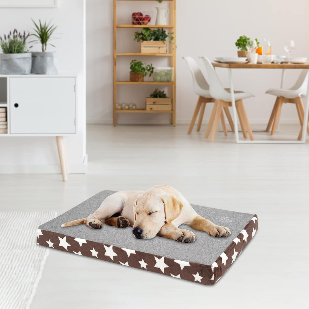 VANKEAN Hundebett Wasserdicht Hundekissen Waschbar mit Abnehmbarer Innenfutter Sommer und Winter, Fl