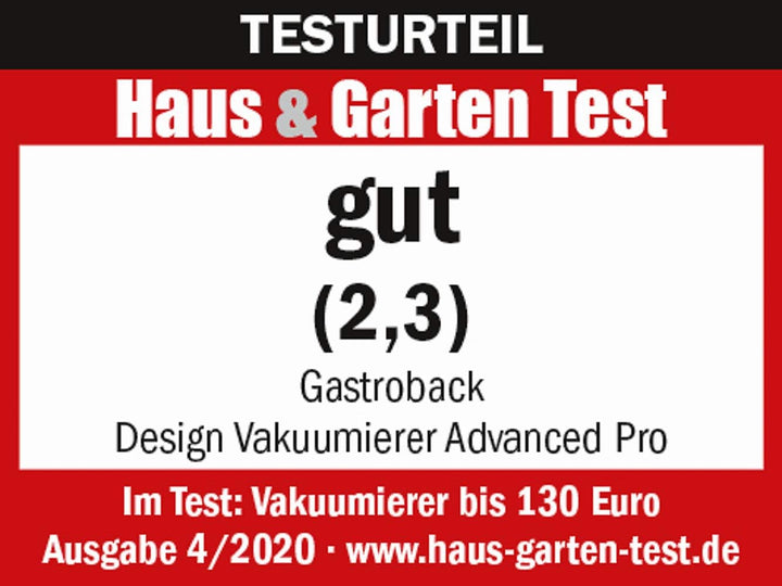 GASTROBACK #46013 Design Vakuumierer Advanced Pro, Sensor-Touch Bedienung 8 Liter/Min. Vakuumierleis
