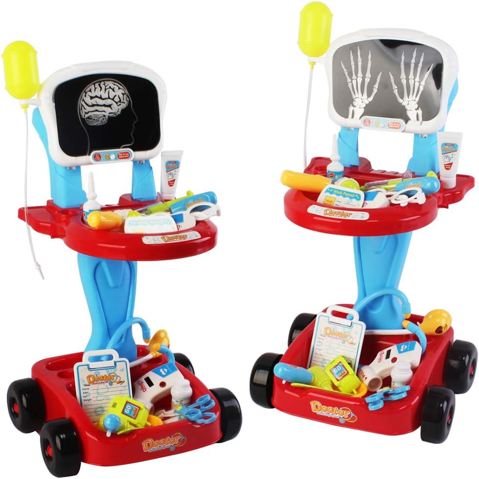 deAO Toys Little Doctor tragbares Krankenhaus-Spielset für Kinder, für Rollenspiele, mit