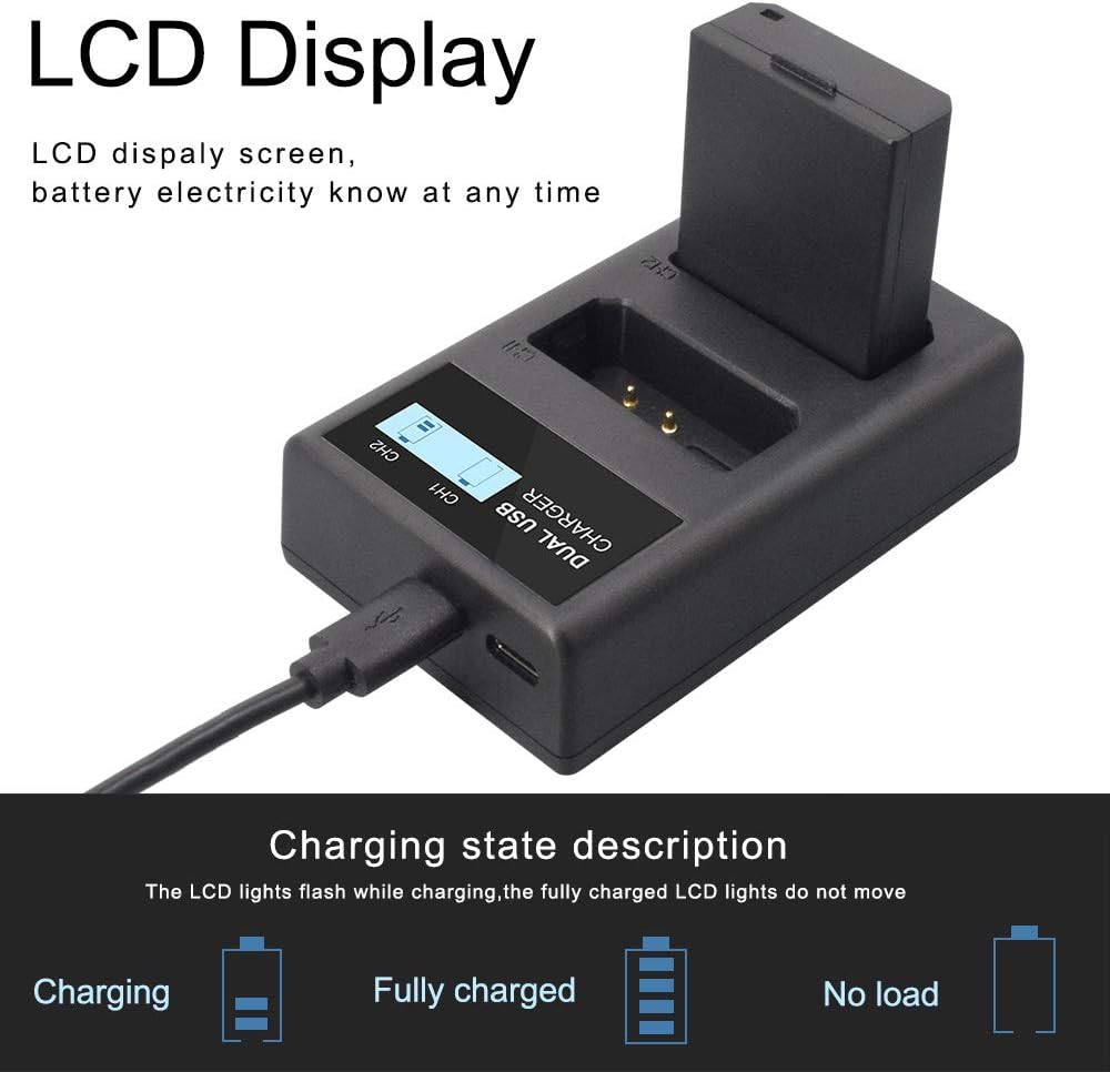 CITYORK 2er Pack LP-E10 Ersatzakku und Dual USB Ladegerät LCD-Display für Canon EOS Rebel T3, T5, T6